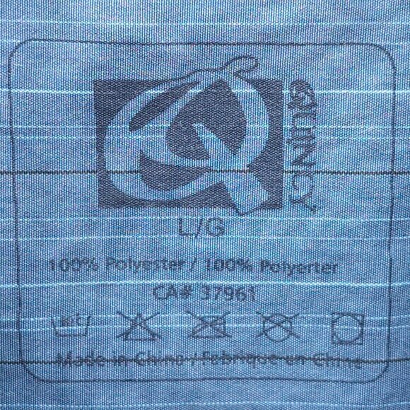 QUINCY Men's Button Up Short Sleeve Steel Blue Size Large - Picture 4 of 6